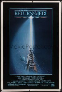 5p0260 RETURN OF THE JEDI 40x60 1983 George Lucas classic, Reamer art of hands holding lightsaber!