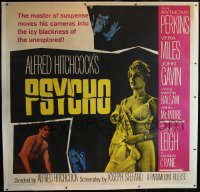 5p0406 PSYCHO linen 6sh 1960 sexy half-dressed Janet Leigh, Anthony Perkins, Alfred Hitchcock, rare!