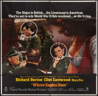 5p0116 WHERE EAGLES DARE 6sh 1968 Clint Eastwood & Richard Burton disguised as Nazis, very rare!