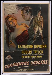 5p0893 UNDERCURRENT linen Argentinean 1946 Katharine Hepburn wonders where Robert Taylor's brother is!
