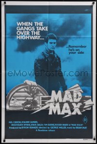 5p0103 MAD MAX Aust 1sh R1981 close up of Mel Gibson in George Miller's post-apocalyptic classic!