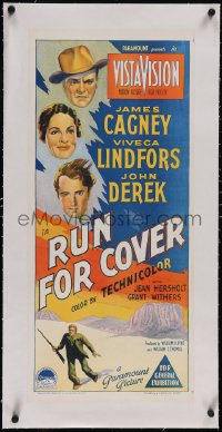 5p1129 RUN FOR COVER linen Aust daybill 1955 Richardson Studio art of James Cagney & top stars!