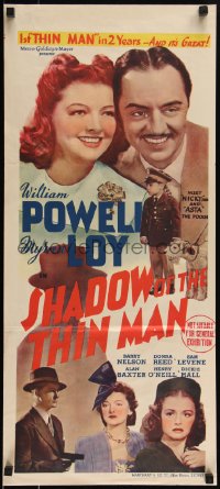 5p0104 SHADOW OF THE THIN MAN Aust daybill 1941 William Powell, Myrna Loy, Dickie Hall, Asta, rare!