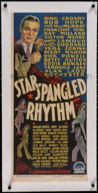 5p1135 STAR SPANGLED RHYTHM linen Aust daybill 1943 Richardson Studio art of Paramount's best, rare!