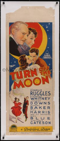 5p1096 TURN OFF THE MOON linen long Aust daybill 1937 Richardson Studio art of Charlie Ruggles, rare!
