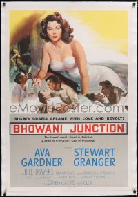 5p0437 BHOWANI JUNCTION linen 1sh 1955 sexy Eurasian beauty Ava Gardner in a flaming love story!