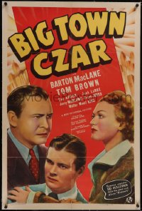 5p0438 BIG TOWN CZAR linen 1sh 1939 Barton MacLane, based on the story by TV's Ed Sullivan, rare!