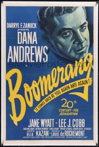 5p0443 BOOMERANG linen 1sh 1947 great close up art of Dana Andrews, Elia Kazan directed film noir!