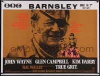 5p0841 TRUE GRIT linen British quad 1969 John Wayne as Rooster Cogburn, Kim Darby, Glen Campbell