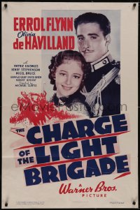 5p0136 CHARGE OF THE LIGHT BRIGADE 1sh 1936 Errol Flynn, Olivia De Havilland, Curtiz, beyond rare!