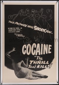 5p0458 COCAINE: THE THRILL THAT KILLS linen 1sh 1951 the battle against the dealers of DEATH, rare!