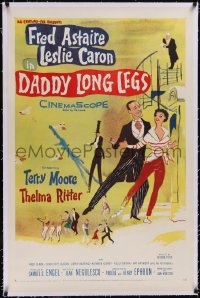5p0465 DADDY LONG LEGS linen 1sh 1955 Jean Negulesco, art of Fred Astaire dancing with Leslie Caron!