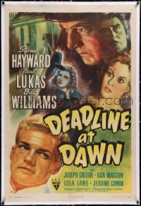 5p0468 DEADLINE AT DAWN linen 1sh 1946 Susan Hayward, by Clifford Odets from Cornel Woolrich's novel!