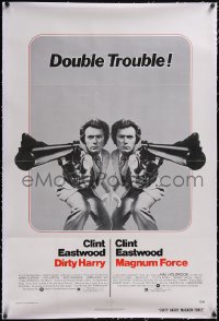 5p0474 DIRTY HARRY/MAGNUM FORCE linen 1sh 1975 mirror image of Clint Eastwood by Philippe Halsman!
