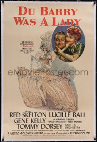 5p0684 DU BARRY WAS A LADY linen style C 1sh 1943 Shermund art of Lucille Ball & Red Skelton, rare!