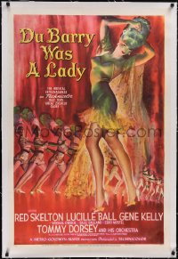 5p0685 DU BARRY WAS A LADY linen style D 1sh 1943 best different sexy art of Lucille Ball & showgirls!