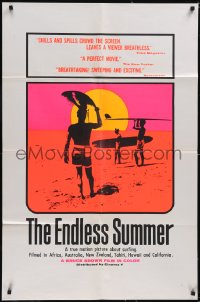 5p0138 ENDLESS SUMMER dayglo Cinema V 1sh 1967 John Van Hamersveld art, Bruce Brown surfing classic!