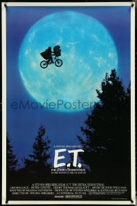 5p0304 E.T. THE EXTRA TERRESTRIAL 2nd printing 1sh 1982 Spielberg classic, iconic bike over moon!