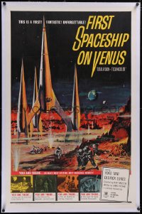 5p0489 FIRST SPACESHIP ON VENUS linen 1sh 1962 Der Schweigende Stern, German sci-fi, cool art!