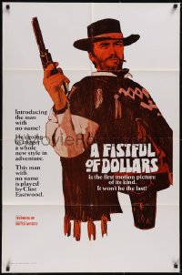 5p0139 FISTFUL OF DOLLARS style A teaser 1sh 1967 introducing the man with no name, Clint Eastwood!