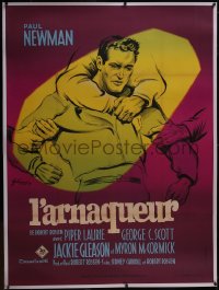 5p0396 HUSTLER linen French 1p 1962 completely different art of restrained Paul Newman by Grinsson!