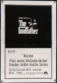 5p0692 GODFATHER linen int'l 1sh 1972 Francis Ford Coppola crime classic, great S. Neil Fujita art!