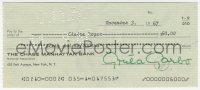 5p0230 GRETA GARBO signed canceled check 1967 paying $60 to her personal maid Claire Koger!