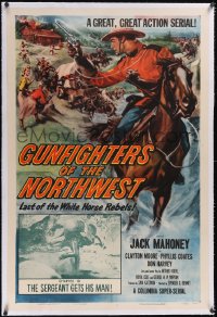 5p0694 GUNFIGHTERS OF THE NORTHWEST linen chapter 10 1sh 1954 Cravath art of Mountie Jock Mahoney!