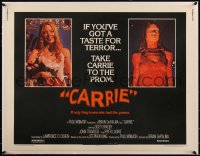 5p0950 CARRIE linen 1/2sh 1976 Stephen King, Sissy Spacek before and after her bloodbath at the prom!