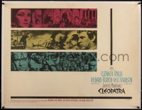 5p0951 CLEOPATRA linen 1/2sh 1963 Elizabeth Taylor, Richard Burton, Rex Harrison, cool montage!