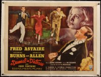5p0953 DAMSEL IN DISTRESS linen style B 1/2sh 1937 Fred Astaire, Joan Fontaine, Burns & Allen, rare!