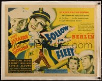 5p0955 FOLLOW THE FLEET linen 1/2sh 1936 Fred Astaire & Ginger Rogers, Irving Berlin, ultra rare!