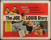 5p0962 JOE LOUIS STORY linen style A 1/2sh 1953 heavyweight champion boxer throwing punch, very rare!