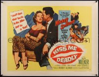 5p0964 KISS ME DEADLY linen style B 1/2sh 1955 Mickey Spillane, Aldrich, Meeker as Mike Hammer, rare!