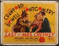 5p0966 LAST OF MRS. CHEYNEY linen 1/2sh 1937 jewel thief Joan Crawford, Powell, Montgomery, rare!