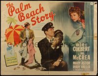 5p0318 PALM BEACH STORY 1/2sh 1942 Preston Sturges, Claudette Colbert, Joel McCrea, ultra rare!