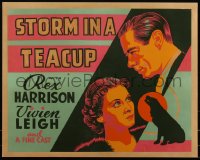 5p0051 STORM IN A TEACUP Other Company 1/2sh 1938 art of Rex Harrison & Vivien Leigh + dog, rare!