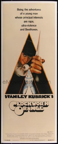 5p0037 CLOCKWORK ORANGE insert 1972 Stanley Kubrick classic, Philip Castle art of Malcolm McDowell!