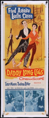 5p0927 DADDY LONG LEGS linen insert 1955 great art of Fred Astaire dancing with Leslie Caron!