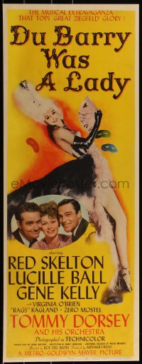 5p0021 DU BARRY WAS A LADY insert 1943 Red Skelton, Gene Kelly & Lucille Ball, wonderful art, rare!