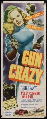 5p0336 GUN CRAZY insert 1950 full-length thrill crazy & kill crazy sexy Peggy Cummins, ultra rare!