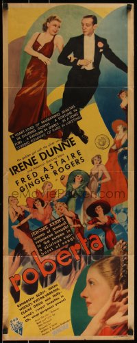 5p0341 ROBERTA insert 1935 Irene Dunne, dancing Fred Astaire & Ginger Rogers, great art, very rare!