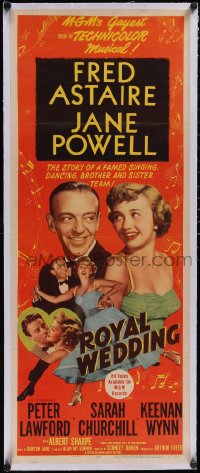 5p0936 ROYAL WEDDING linen insert 1951 great images of dancing Fred Astaire & sexy Jane Powell!