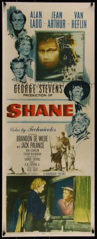 5p0030 SHANE insert 1953 classic western, Alan Ladd, Jean Arthur, Van Heflin, Brandon De Wilde