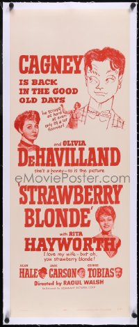 5p0940 STRAWBERRY BLONDE linen insert R1957 James Cagney, Olivia De Havilland & Rita Hayworth!