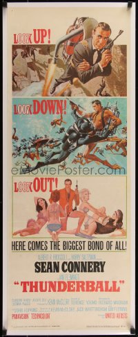 5p0033 THUNDERBALL insert 1965 great art of Sean Connery as James Bond by McGinnis & McCarthy!