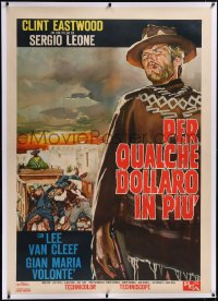 5p0383 FOR A FEW DOLLARS MORE linen Italian 1p 1965 Clint Eastwood, Leone, ultra rare 1st release!