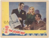 5p0200 GLASS KEY LC 1942 Veronica Lake between Alan Ladd & Brian Donlevy with newspaper, very rare!