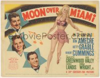 5p0172 MOON OVER MIAMI TC 1941 Don Ameche, Bob Cummings, sexy pin-up art of Betty Grable!