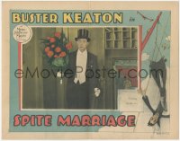 5p0222 SPITE MARRIAGE LC 1929 Buster Keaton in tux waiting for the star, Eaton border art, rare!